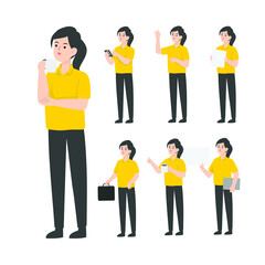 Obraz premium Saleswoman character design presenting concept