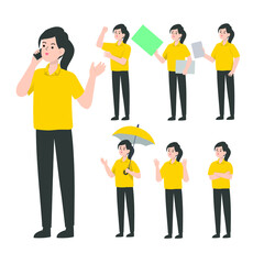 Fototapeta premium Saleswoman character design presenting concept