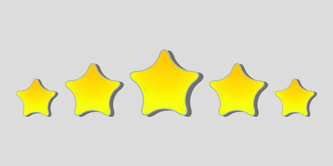 
An overview of customer product ratings with five stars. Modern vector illustration in flat style. Grey background.
