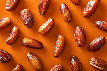 Dates pattern viewed from above on a white background. Top view