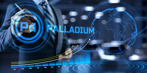 Palladium treasures financial trading stock market exchange on screen.