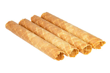 Wafer crispy stick tube isolated on the white background