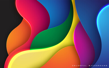 Colorful dynamic wavy overlap layers background with light effect