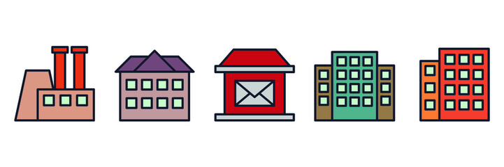 Building set icon symbol template for graphic and web design collection logo vector illustration