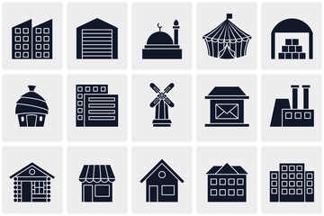 Building set icon symbol template for graphic and web design collection logo vector illustration