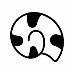 Seashell isolated doodle element. Vector black hand drawn seashell icon.