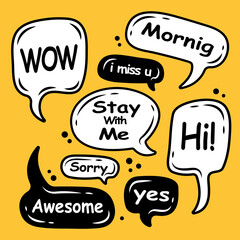 Speech bubbles Sticker vector design template