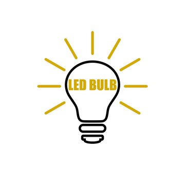 Led bulb lamp icon isolated on white background