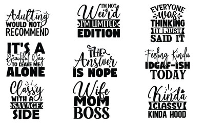 Sarcastic SVG T shirt design Bundle