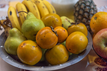 Naklejka na ściany i meble basket with tropical fruits from Brazil
