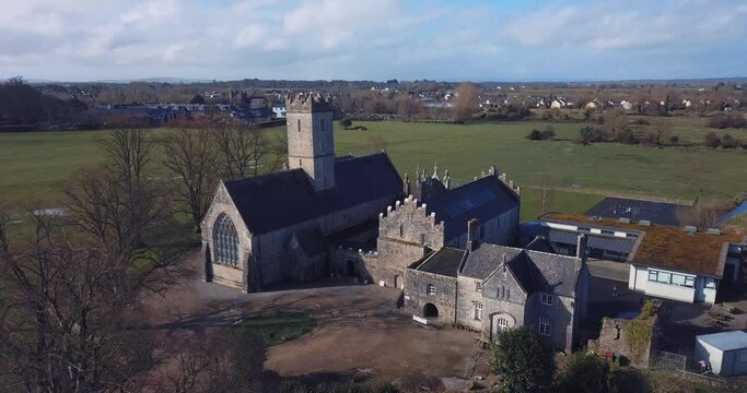 Aerial St. Nicholas Church of Ireland in Adare