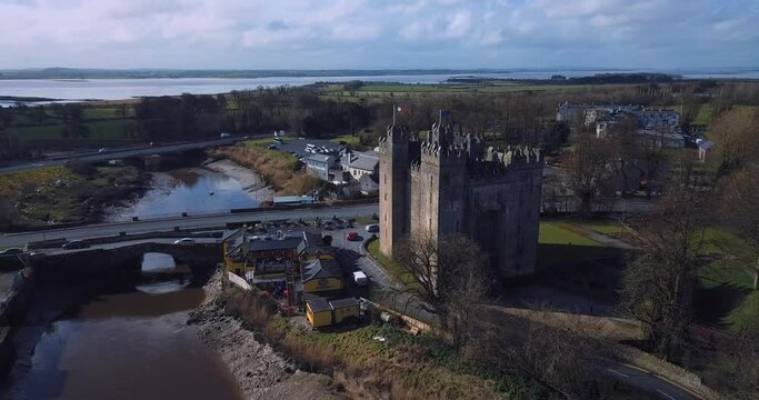 Aerial View of Bunratty Castle in Ireland