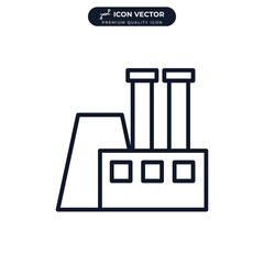 factory icon symbol template for graphic and web design collection logo vector illustration