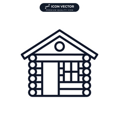 Log Cabin icon symbol template for graphic and web design collection logo vector illustration