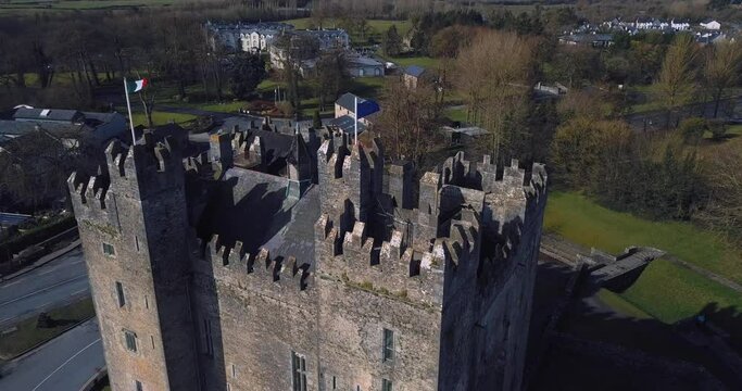 Aerial View of Bunratty Castle in Ireland