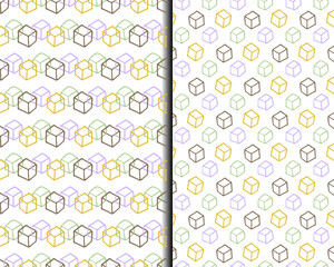 Baby toys, building blocks chain seamless patterns Set. Hand drawn doodle paint brush design, pastel gender neutral color palette. Nursery decor prints.