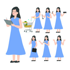 Woman Seniors working in the office presenting cartoon