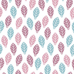 Summer ornament leaf silhouette vector seamless pattern.Geometric leaves background.Graphic floral illustration. Wallpaper, backdrop, fabric, textile, print, wrapping paper or package design