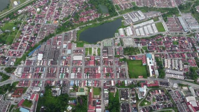 Aerial view Kampar, Perak old town and surrounding