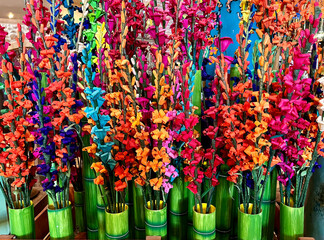 colorful artificial flowers