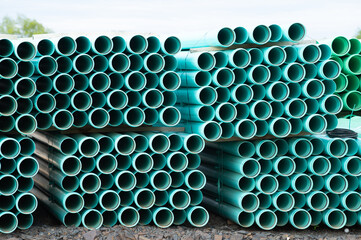 Waters pipes stacked in a bundle
