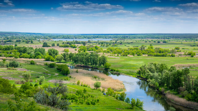 Seversky Donets River, beautiful landscape, nature.