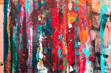 Colorful abstract background. Close up of different color oil paint
