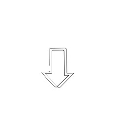 Continuous line drawing. down arrow illustration icon vector