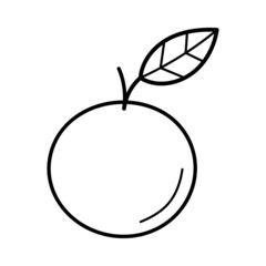 Orange. Hand drawn sketch icon of citrus fruit. Isolated vector illustration in doodle line style.