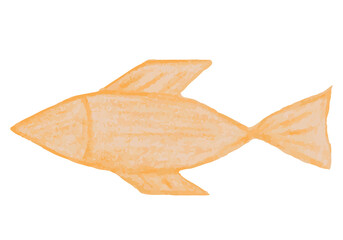 Fototapeta premium hand drawn golden fish on white background