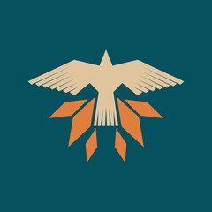 Christian illustration. A dove in a flame of fire is a symbol of the Holy Spirit.