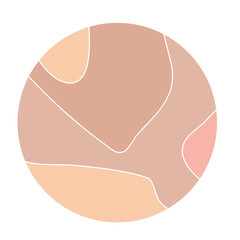Round Circle Highlights Minimalist Boho Doodle Simple Silhouette Template. Round Decoration Icon. Handmade Round Shape Contour Beige Natural Tones