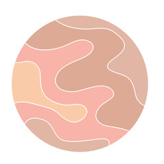 Round Circle Highlights Minimalist Boho Doodle Simple Silhouette Template. Round Decoration Icon. Handmade Round Shape Contour Beige Natural Tones