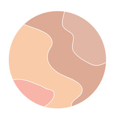 Round Circle Highlights Minimalist Boho Doodle Simple Silhouette Template. Round Decoration Icon. Handmade Round Shape Contour Beige Natural Tones