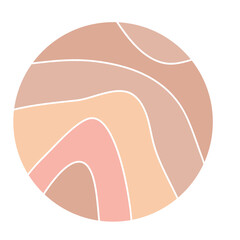 Round Circle Highlights Minimalist Boho Doodle Simple Silhouette Template. Round Decoration Icon. Handmade Round Shape Contour Beige Natural Tones