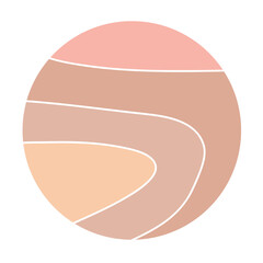 Round Circle Highlights Minimalist Boho Doodle Simple Silhouette Template. Round Decoration Icon. Handmade Round Shape Contour Beige Natural Tones