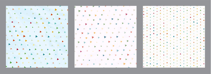 Polka Dot Triangle Colorful Design in Vector Background Set © ckybe