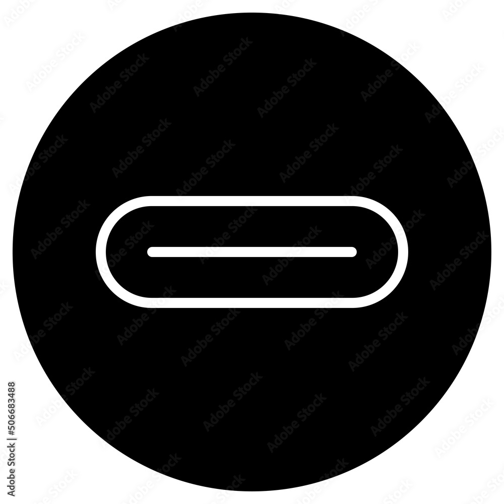 Poster usb-c simple icon vector. flat design. white icon on black circle. white background.ai