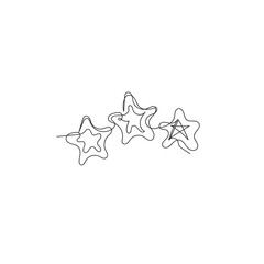 Continuous line drawing. star sign illustration icon vector