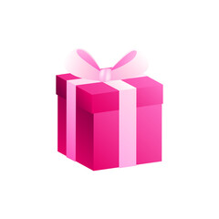 Pink Gift Box. 3D Graphic Element. Vector illustration