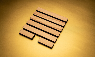 Gene Key 44 hexagram I ching wood on golden background