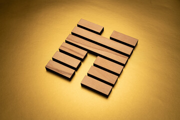 Gene Key 45 hexagram I ching wood on golden background