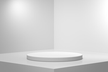 Minimalism abstract background, pedestal. 3d illustration.