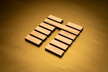 Gene Key 8 hexagram I ching wood on golden background