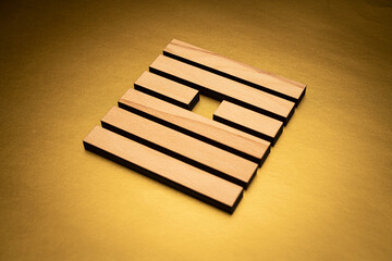 Gene Key 9 hexagram I ching wood on golden background