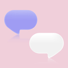 3d speak bubble icon. Message box or chatting box. 3d Vector Illustration.