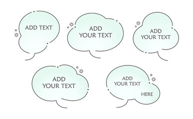 Speech cloud collection, kawaii speech bubbles set
