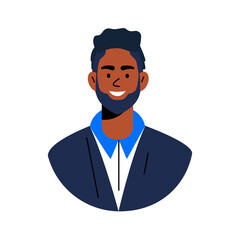 Vector illustration with an avatar of an African man with a beard