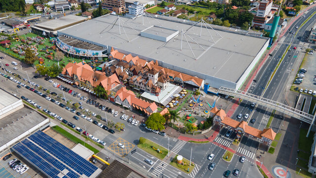 Aerial images of Vila Germanica Park in Blumenau in Santa Catarina