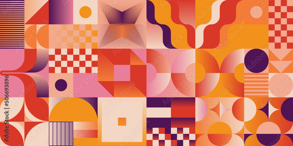 Poster colorful geometric art graphics vector pattern design background